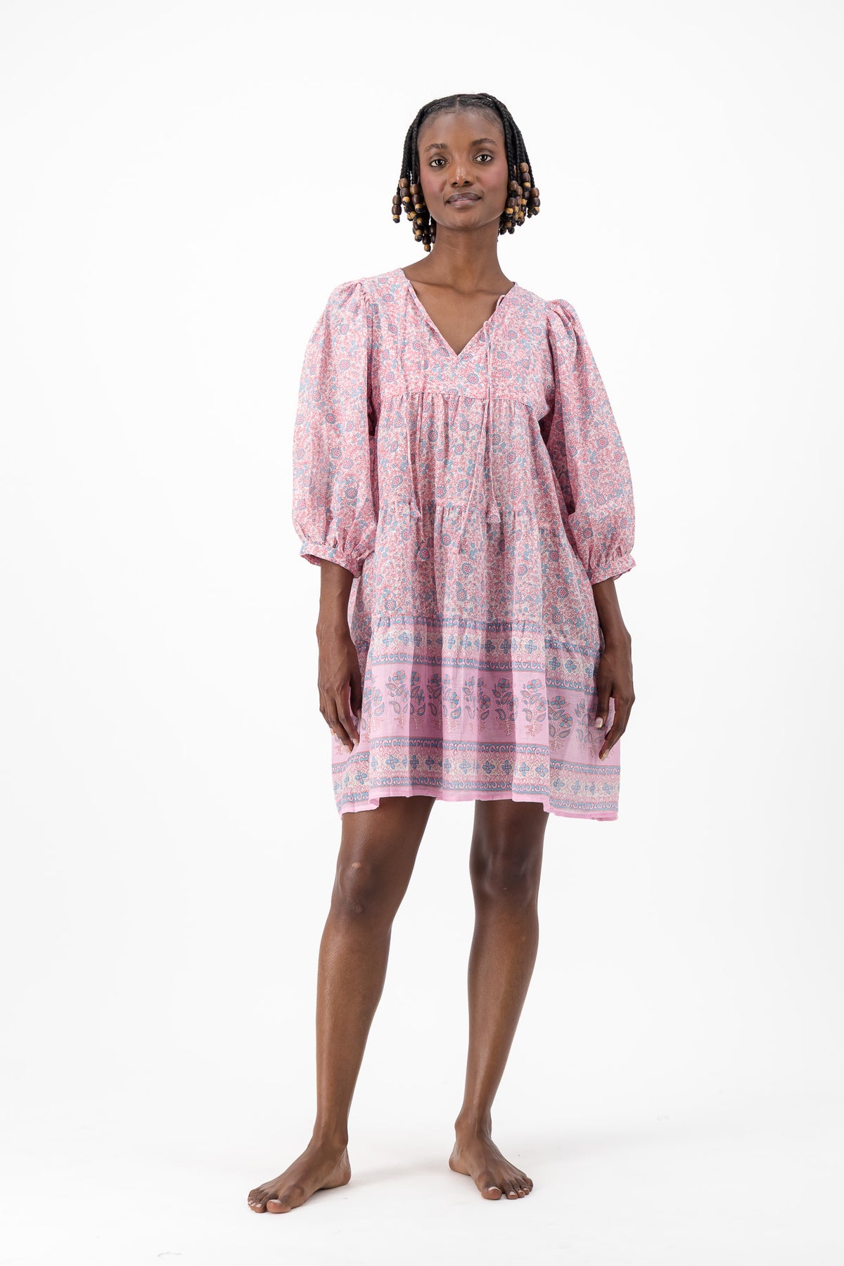 Mini Dress - Pink Flower