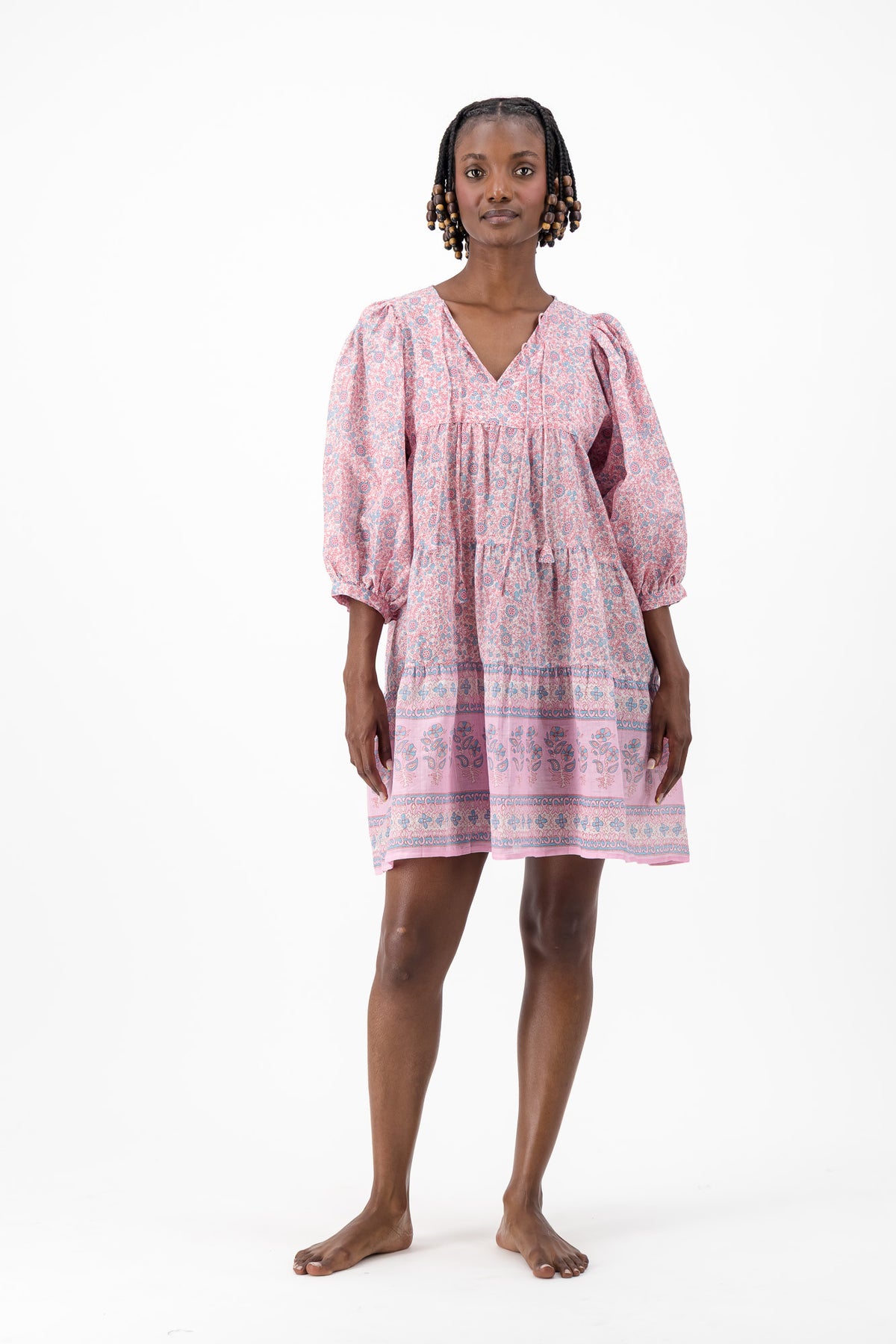 Mini Dress - Pink Flower