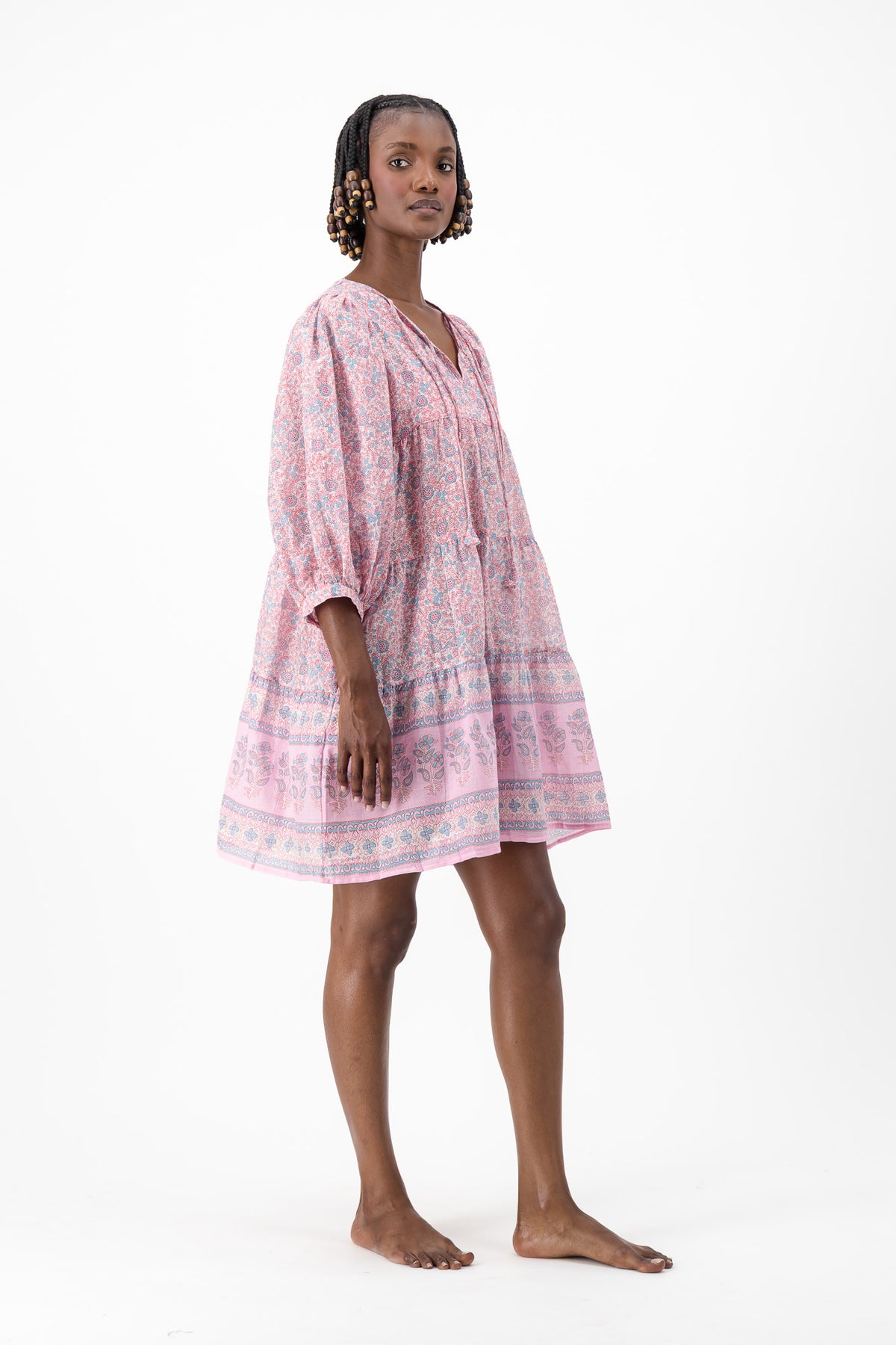 Mini Dress - Pink Flower