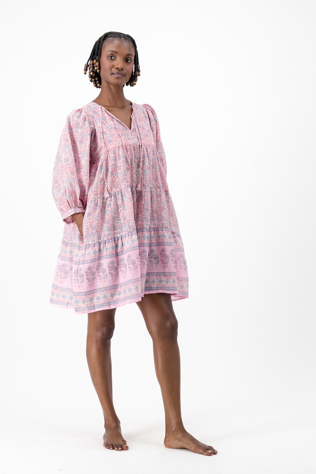 Mini Dress - Pink Flower