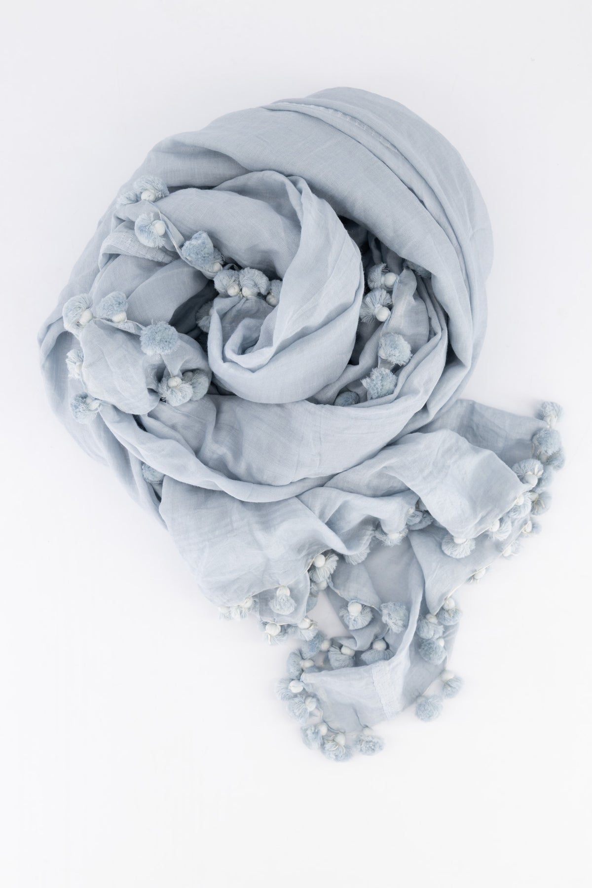 Cotton Silk Handloom Stole - Steel Grey