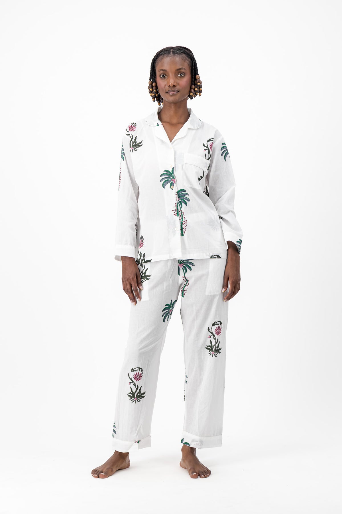 Pyjamas - Red Flower with Palms