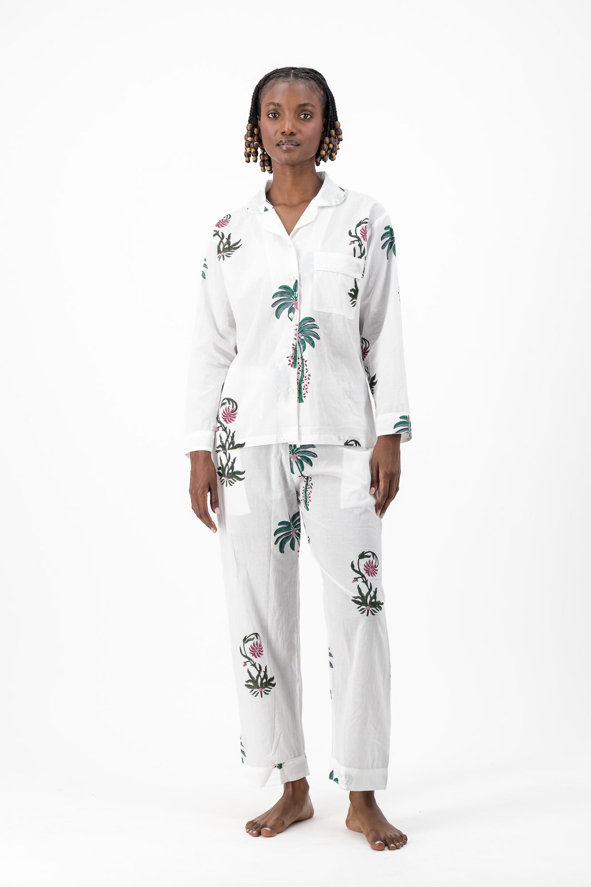 Pyjamas - Red Flower with Palms