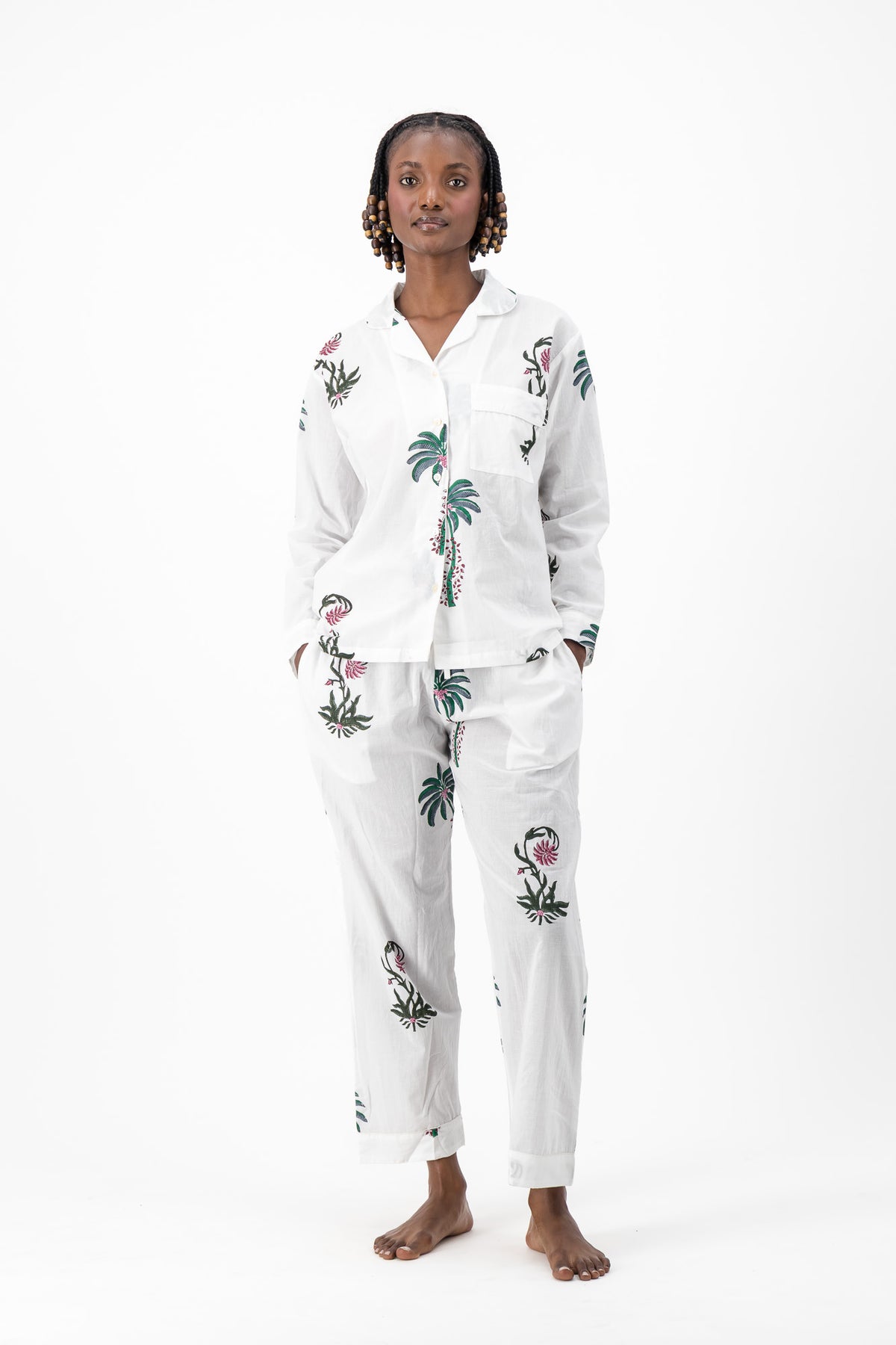 Pyjamas - Red Flower with Palms
