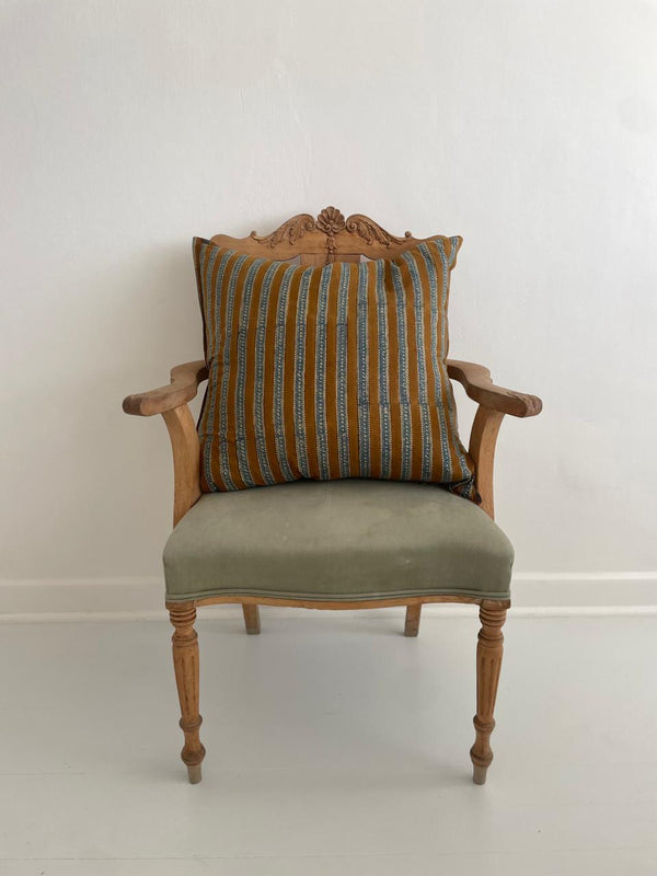 Cushion Cover - Turq Brown Stripe