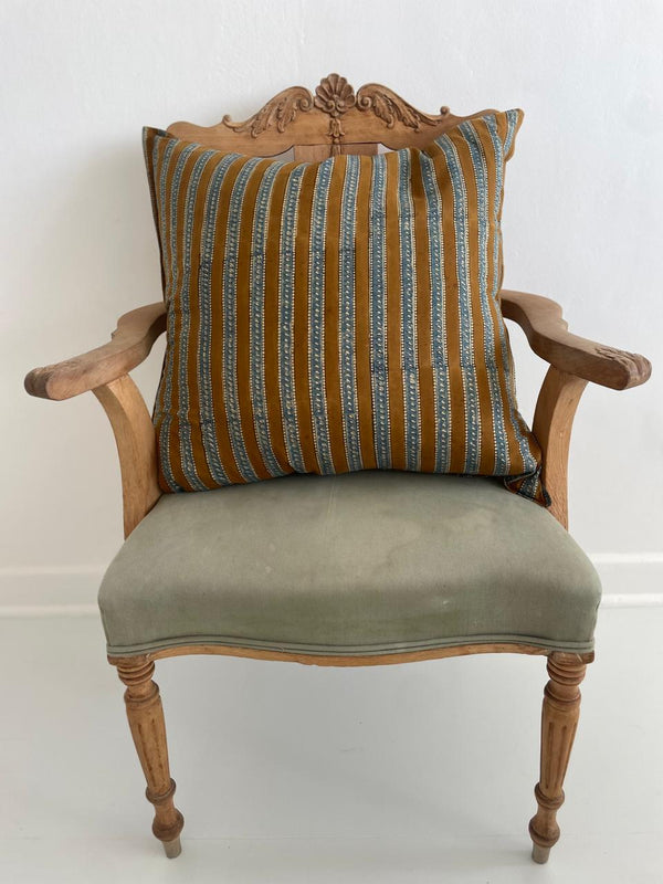 Cushion Cover - Turq Brown Stripe