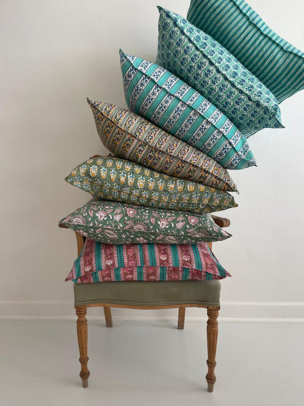 Cushion Cover - Teal Stripe