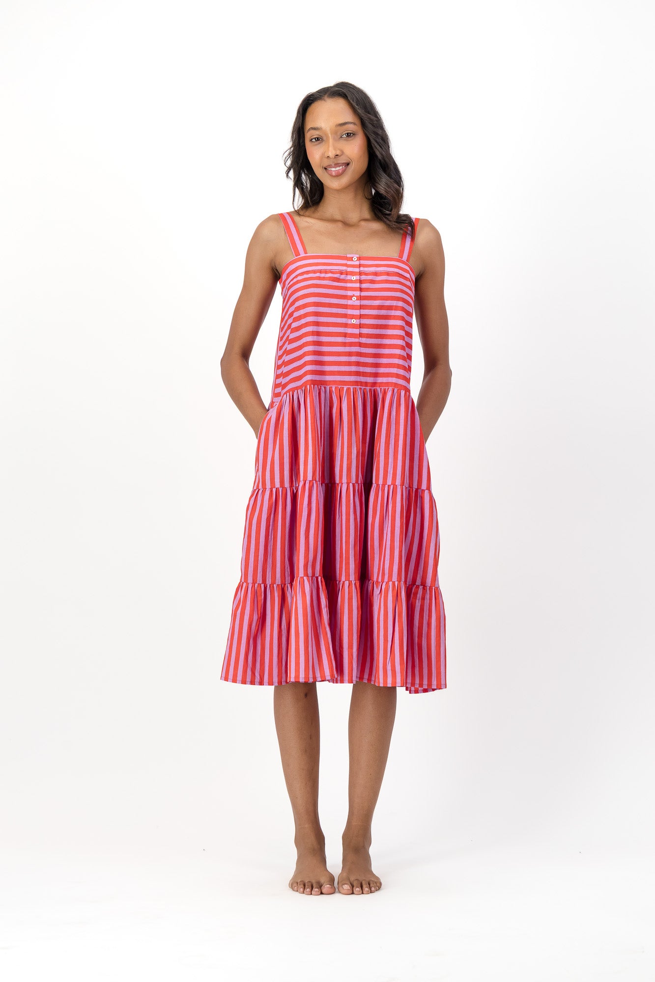 Patsy Dress - Cherry Stripes