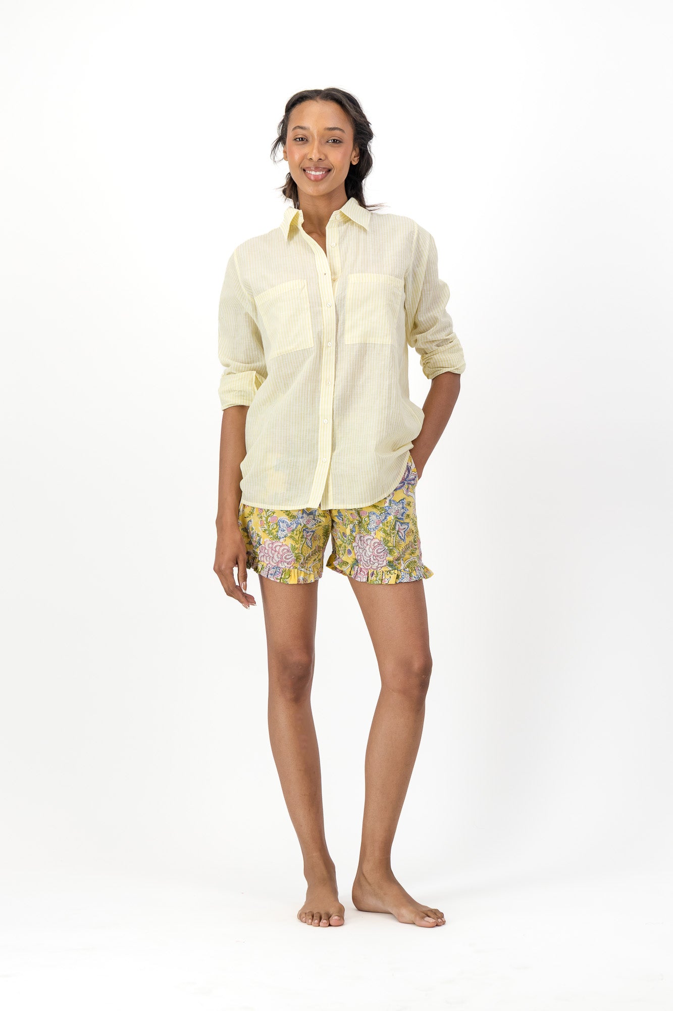 Classic Shirt Handloom - Lemon Stripe
