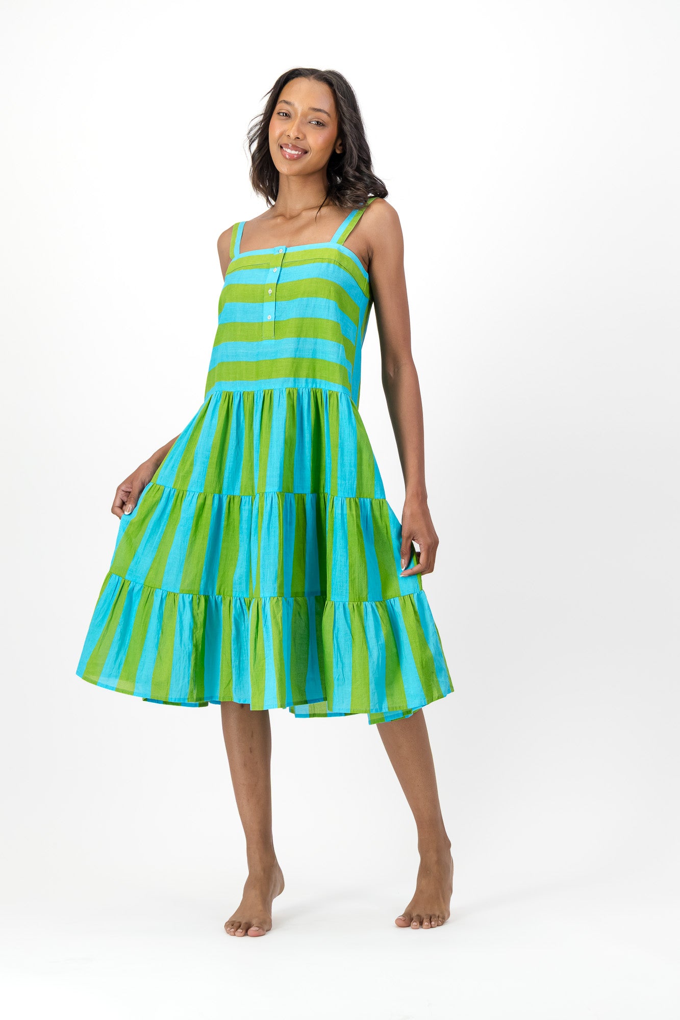 Patsy Dress - Melon Stripes