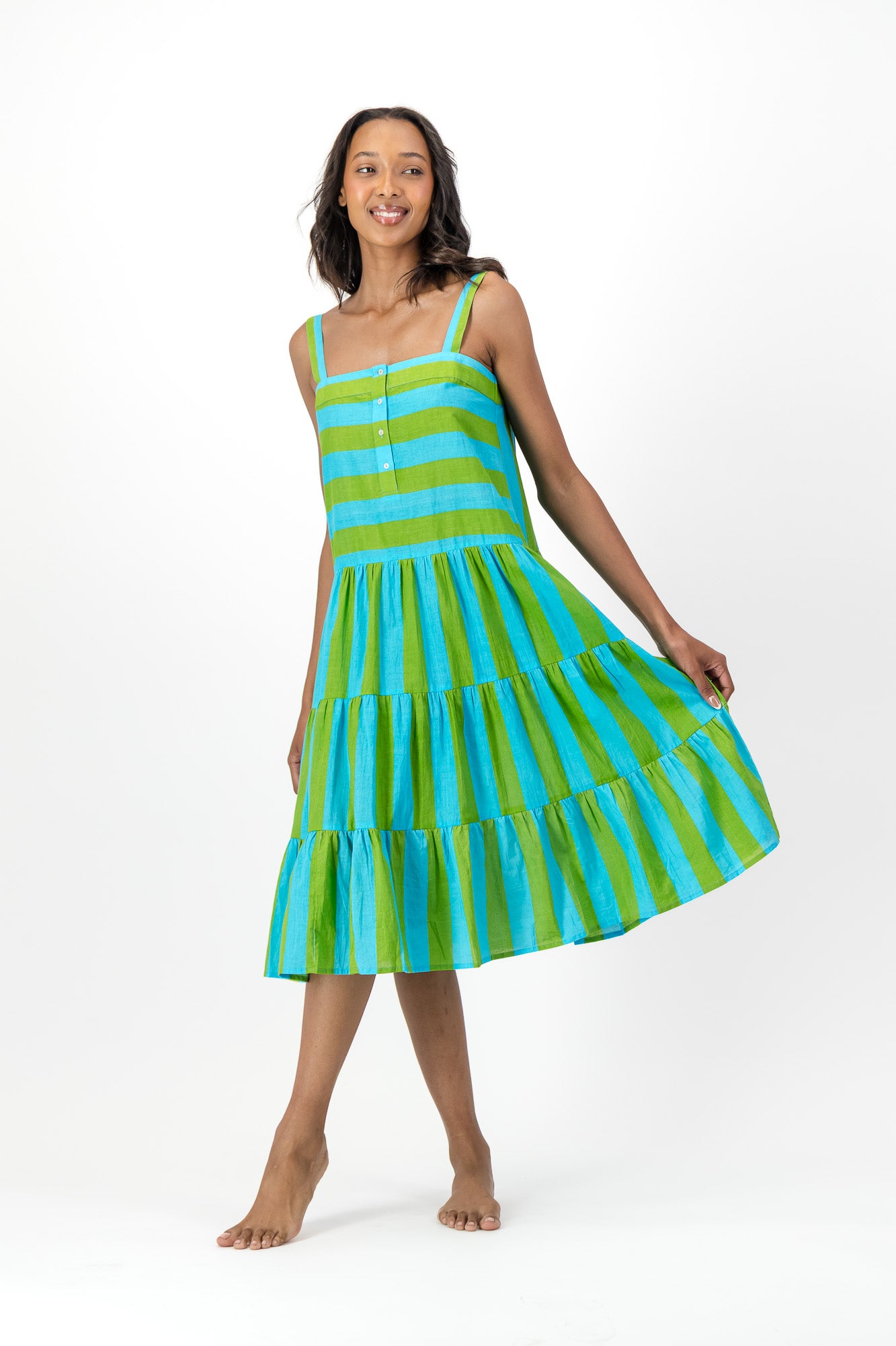 Patsy Dress - Melon Stripes