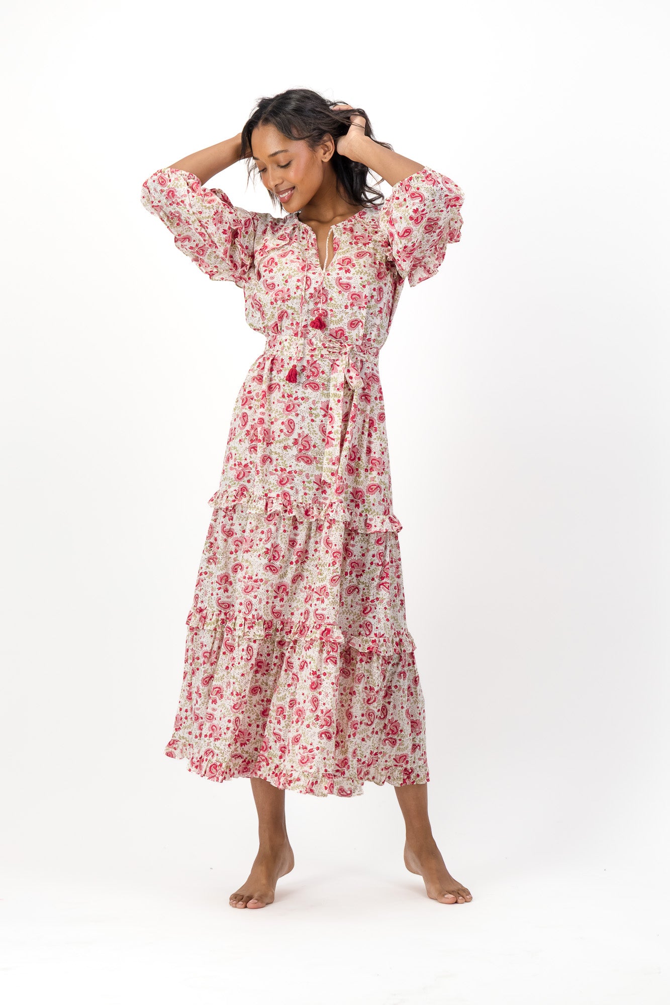 Rio Dress - Red Paisley