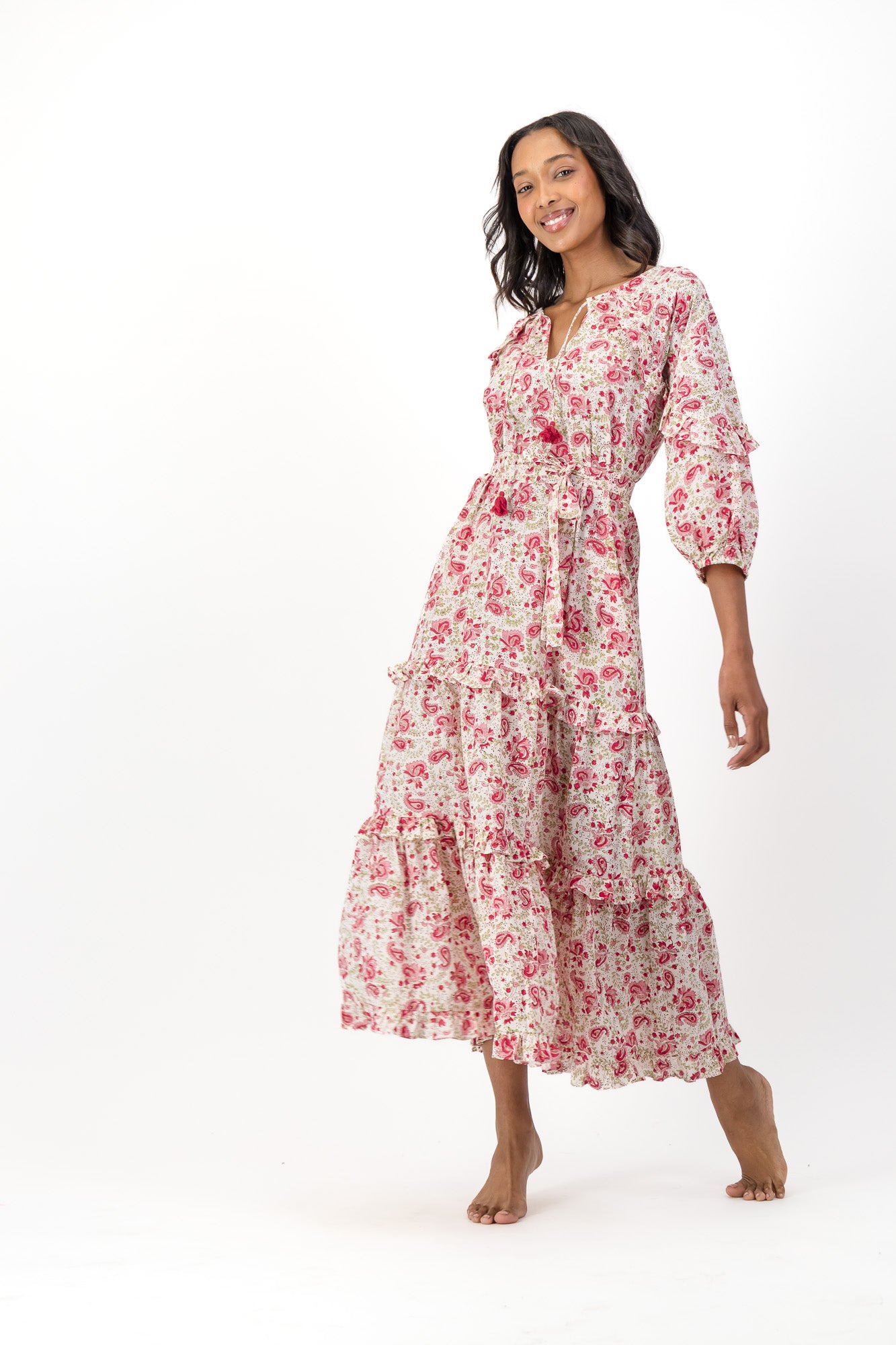 Rio Dress - Red Paisley